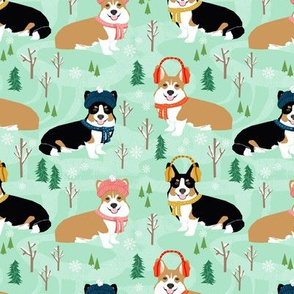 corgi snow day fabric red tri colored corgi fabric snow day winter fabrics