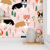 corgi snow day fabric red tri colored corgi fabric snow day winter fabrics