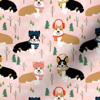 corgi snow day fabric red tri colored corgi fabric snow day winter fabrics