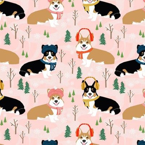 corgi snow day fabric red tri colored corgi fabric snow day winter fabrics