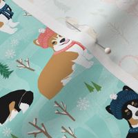 corgi snow day fabric red tri colored corgi fabric snow day winter fabrics