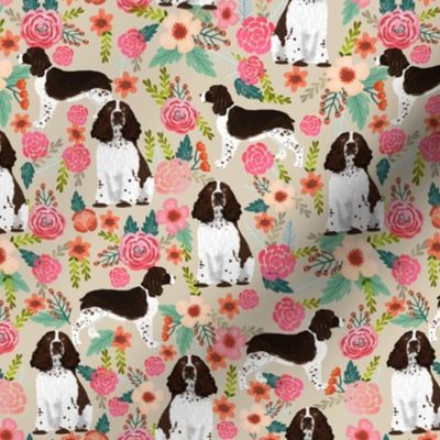 english springer spaniel floral fabric cute florals dog design