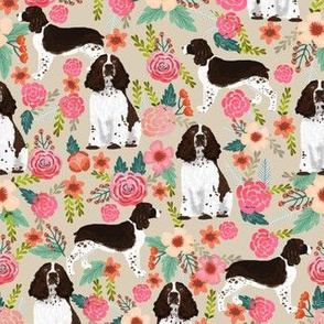 english springer spaniel floral fabric cute florals dog design