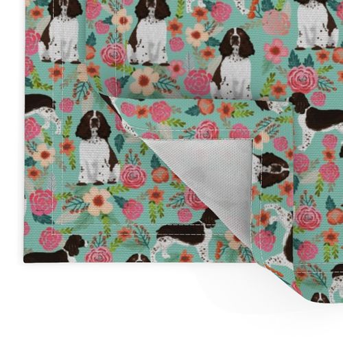 english springer spaniel floral fabric cute florals dog design