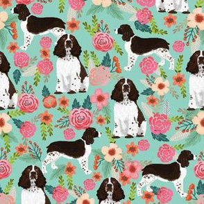 english springer spaniel floral fabric cute florals dog design