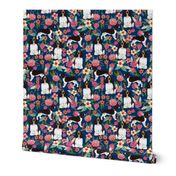 english springer spaniel floral fabric cute florals dog design