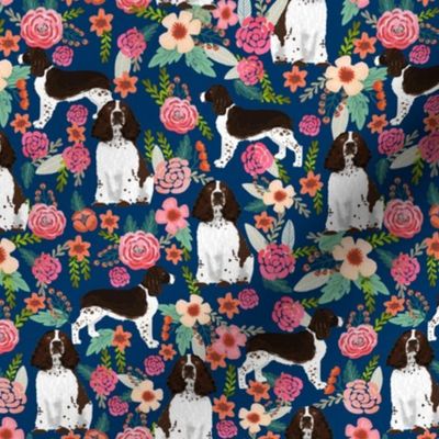 english springer spaniel floral fabric cute florals dog design