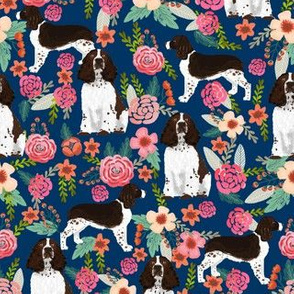 english springer spaniel floral fabric cute florals dog design