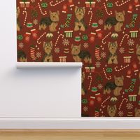 yorkie christmas dog fabric christmas dogs fabric yorkshire terrier dogs