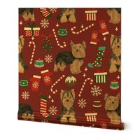 yorkie christmas dog fabric christmas dogs fabric yorkshire terrier dogs