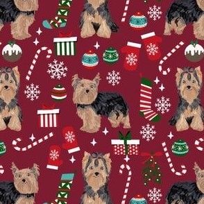 yorkie christmas dog fabric christmas dogs fabric yorkshire terrier dogs