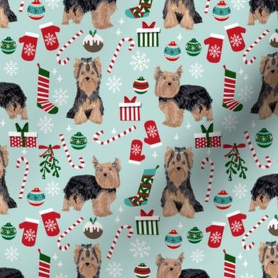 yorkie christmas dog fabric christmas dogs fabric yorkshire terrier dogs