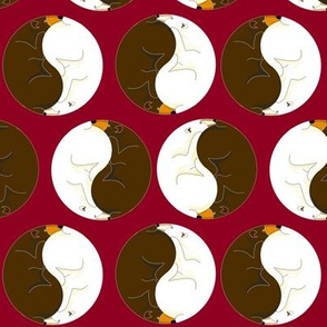 Custom Yin Yang Bears2 on Burgundy