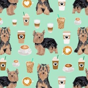 yorkie coffee fabric yorkshire terrier coffee design cute dogs fabric