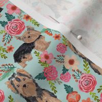 yorkie florals fabric yorkshire terrier floral fabric cute dogs fabric