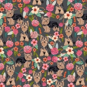 yorkie florals fabric yorkshire terrier floral fabric cute dogs fabric