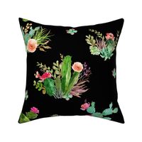 Western Flowers Black - 18"