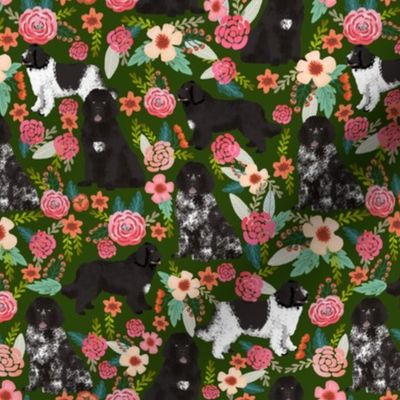 newfoundlands dogs landseer and black newfoundlands cute dogs fabric cute florals