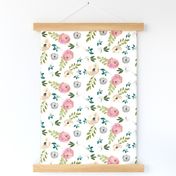 August Floral in White - 8"