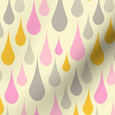 raindrops - pink gray cream large