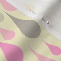 raindrops - pink gray cream large