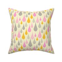 raindrops - pink gray cream large