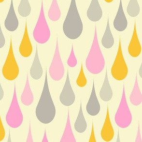 raindrops - pink gray cream large