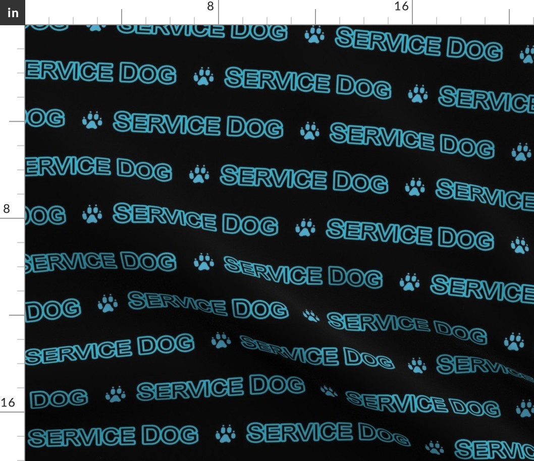 Basic Service dog text - turquoise