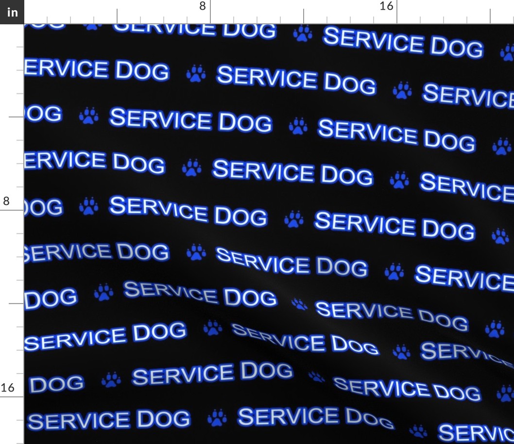 Basic Service dog text - blue