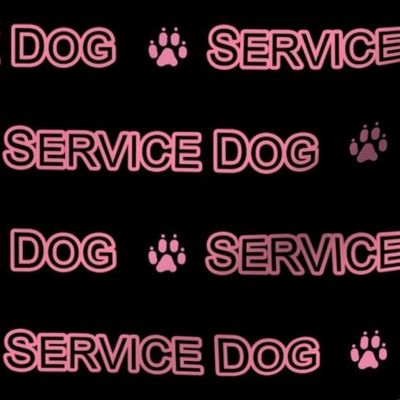Basic Service dog text - pink