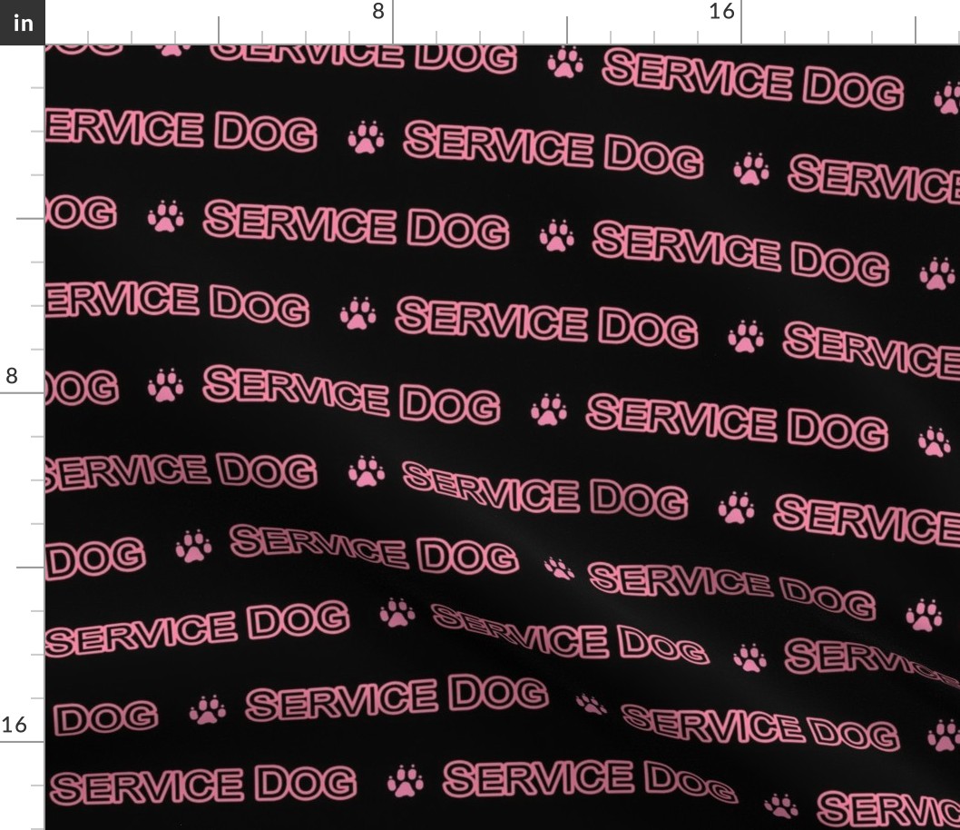 Basic Service dog text - pink