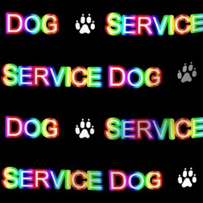 Basic Service dog text - rainbow