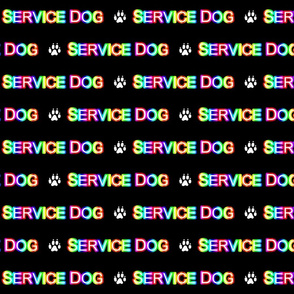 Basic Service dog text - rainbow