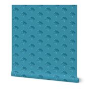 Japanese (Indian) Flower Stamp fabric marine-blue - adj-2012