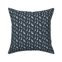 TINY puffin // puffins navy bird scandi fabric