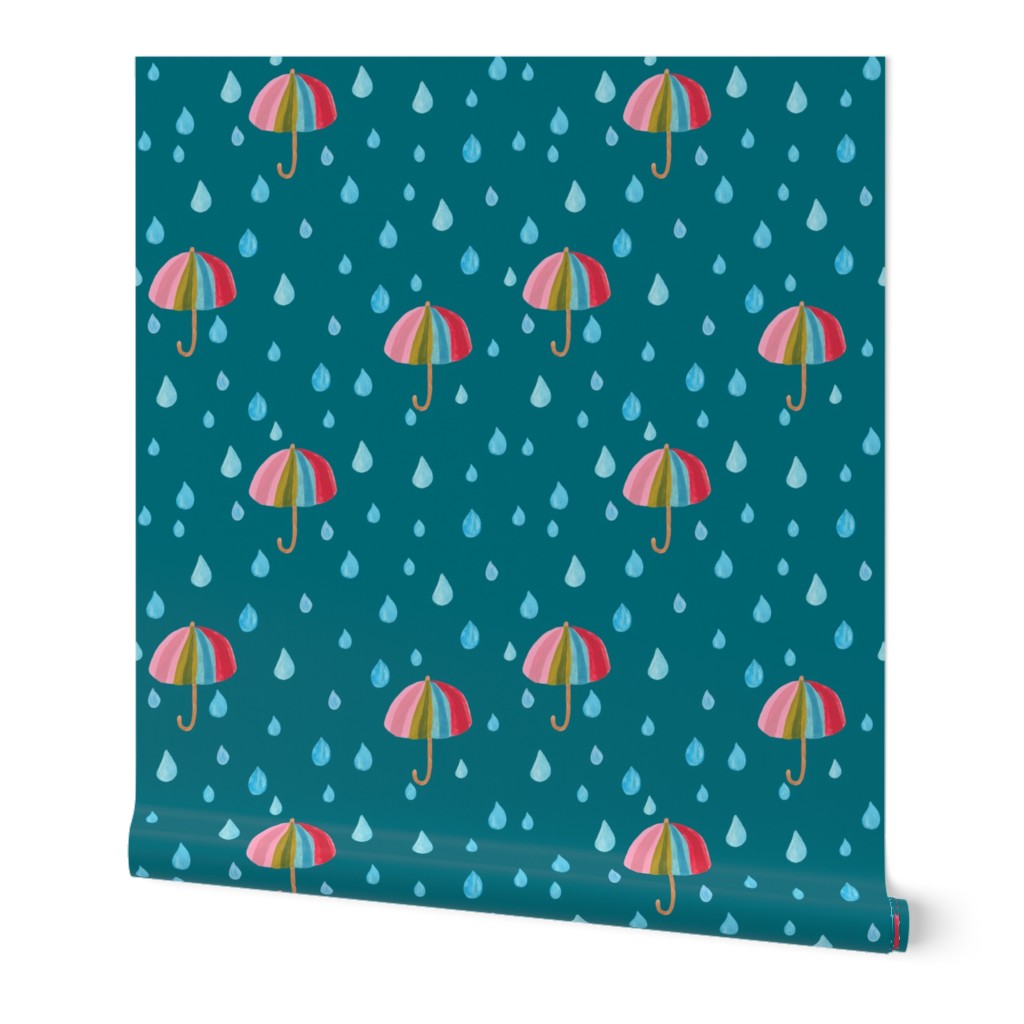 Rainbow umbrella in teal - Small