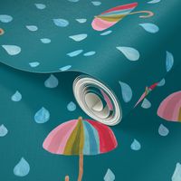 Rainbow umbrella in teal - Small