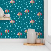 Rainbow umbrella in teal - Small