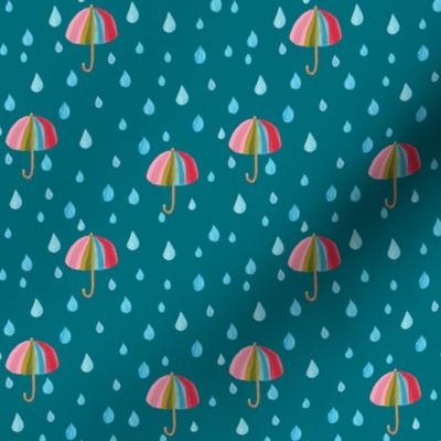 Rainbow umbrella in teal - Small