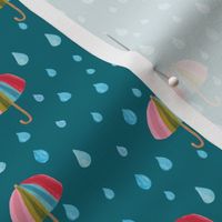 Rainbow umbrella in teal - Small