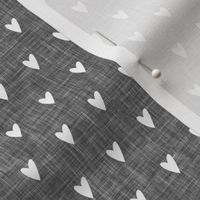 hearts on grey linen || valentines day