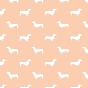 apricot dachshund silhouette fabric doxie design dachshunds fabric 