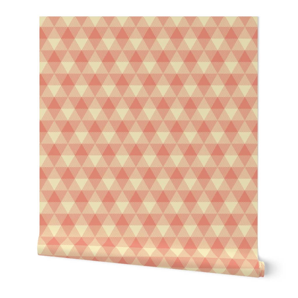 peaches and cream triangle gingham