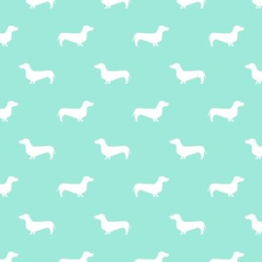 aqua dachshund silhouette fabric doxie design dachshunds fabric 
