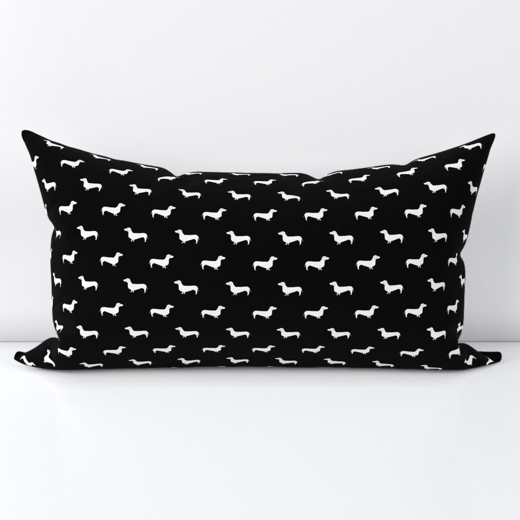 black and white dachshund silhouette fabric doxie design dachshunds fabric 