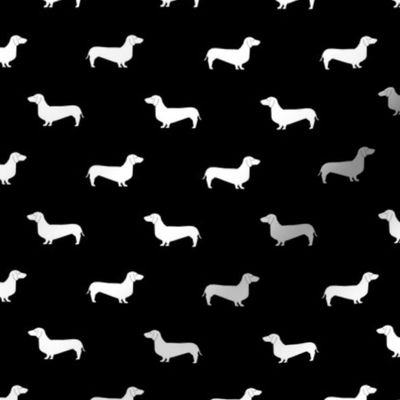 black and white dachshund silhouette fabric doxie design dachshunds fabric 