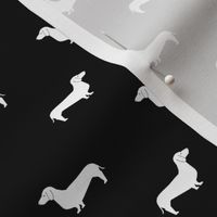 black and white dachshund silhouette fabric doxie design dachshunds fabric 