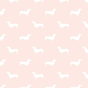 blush dachshund silhouette fabric doxie design dachshunds fabric 