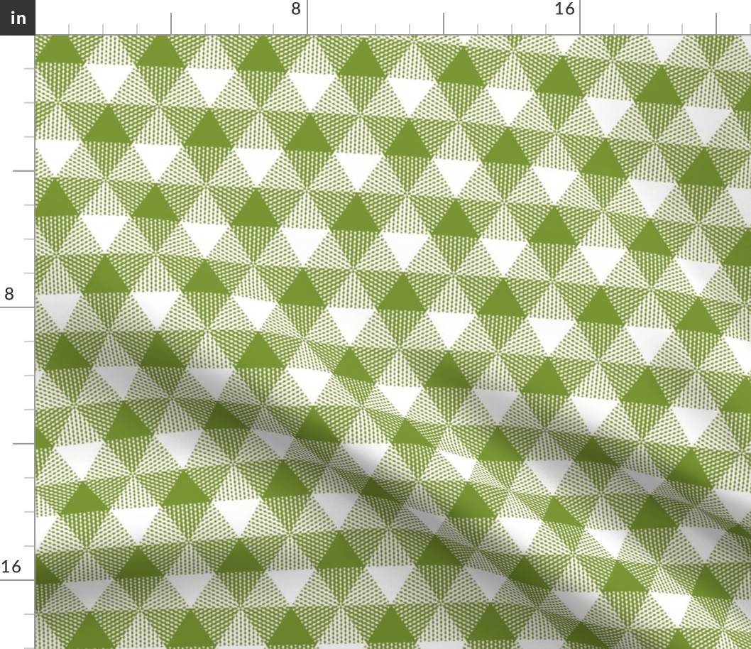 moss green triangle gingham