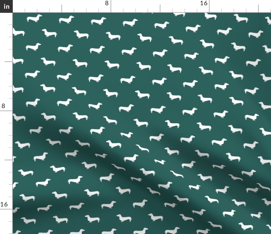 eden green dachshund silhouette fabric doxie design dachshunds fabric 